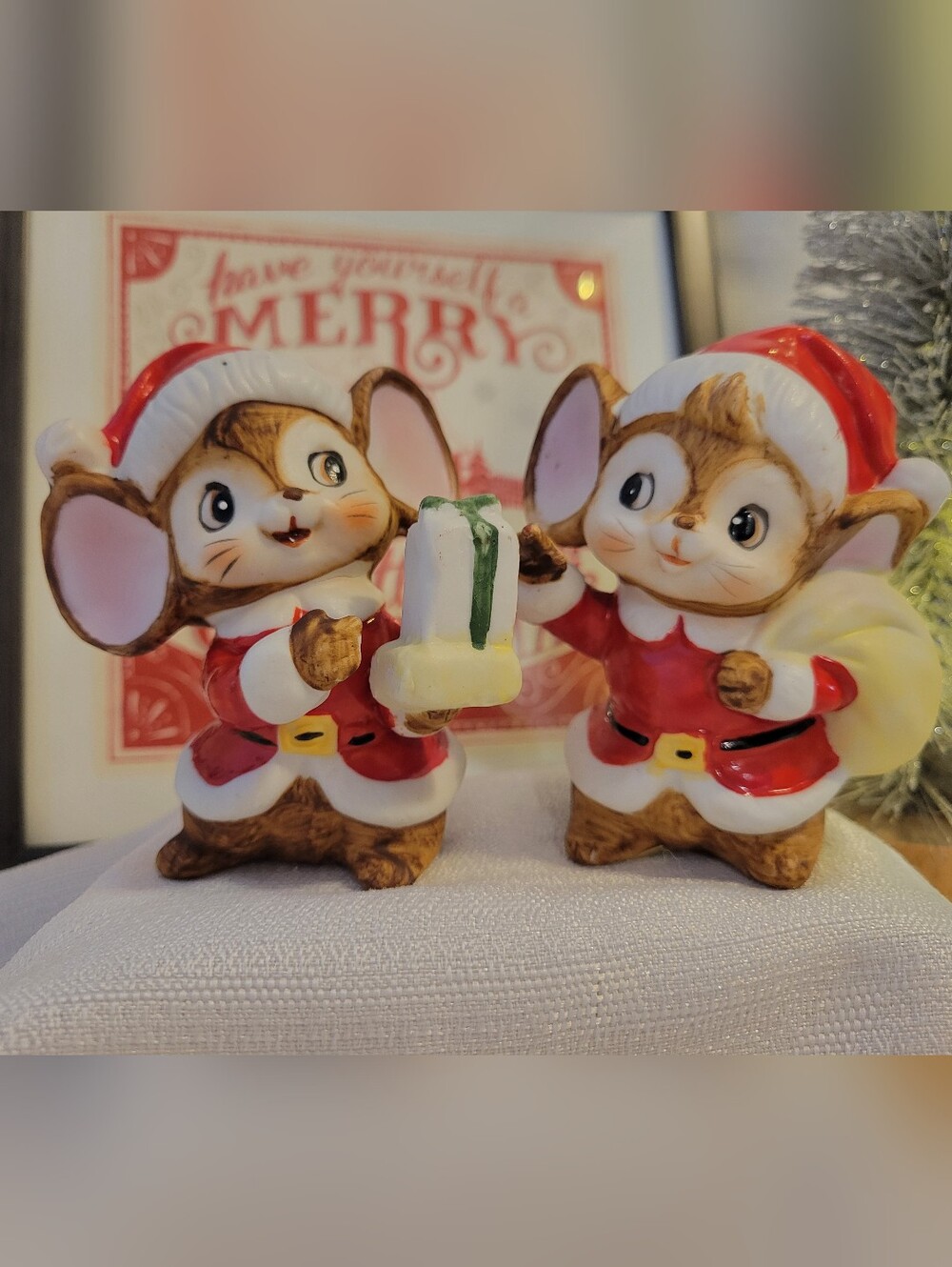 Homco Santa Mouse Figurines